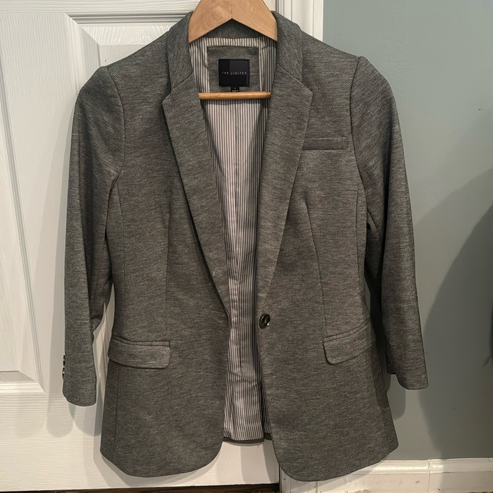 THE LIMITED Women’s Grey Button Front Blazer Size Small